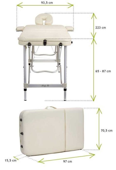 3 segmenty Stół do masażu XXL aluminiowy – wysyłka
