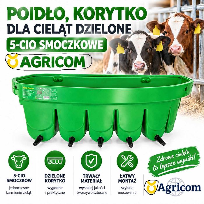 Poidło, korytko dla cieląt dzielone 5-cio smoczkowe Kerbl