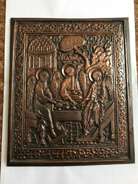 Икона Святая Троица из меди