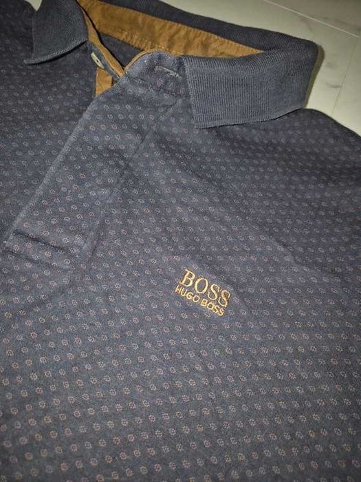 Granatowo brązowa koszulka polo na wzór Hugo Bo*ss