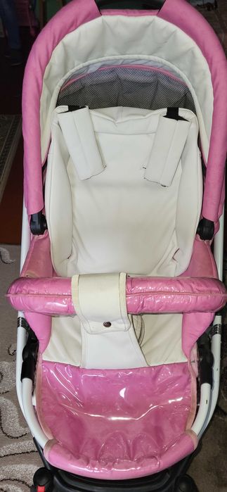 Дитяча коляска універсальна 2 в 1 Riko Brano Ecco 18 baby pink