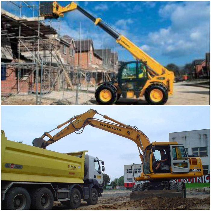 koparka Łódź, ładowarka teleskopowa, rozładunek tira, wykopy