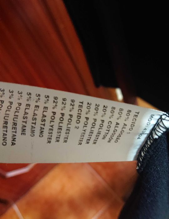 Casaco em algodao aveludado tipo 3/4