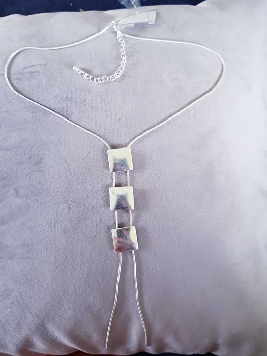 Naszyjnik Wisiorek 3 KWADRACIKI na łańcuszku