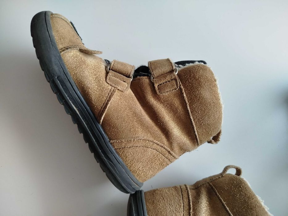 Kozaki botki śniegowce Mido 27 brązowo złote