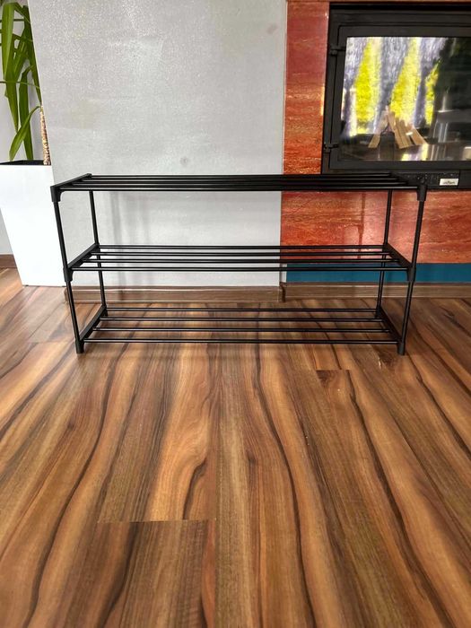 Szafka na Buty Regał 3 Poziomy Organizer 92cm Czarna NOWA OKAZJA!