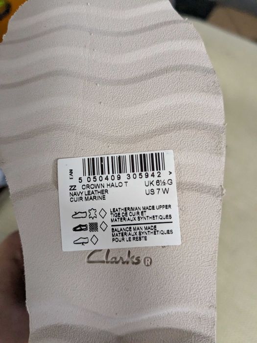 Clarks Crown Halo T granatowe skórzane botki Chelsea rozm. 23
