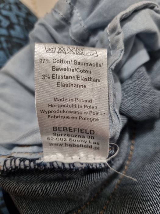 Jeansy ciążowe Malaga Navy Bebefield XXL 44 stan bardzo dobry