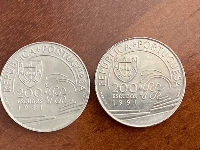 5 Moedas comemorativas 200 escudos (200$00) 1991 - Colombo e Portugal