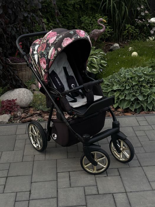 Spacerówka na dużych kołach w kwiaty śliczna LONEX  do 22-24 kg!