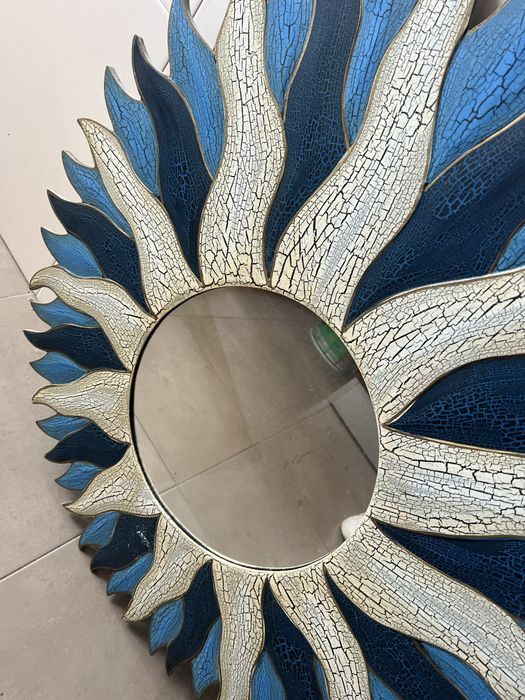 Espelho sol em madeira