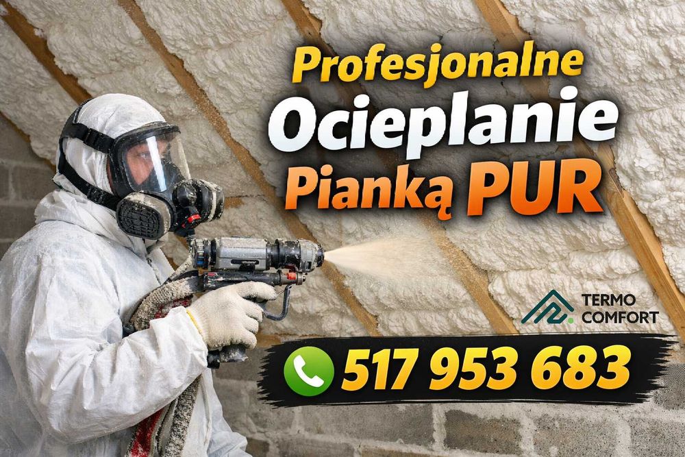 Ocieplanie piana PUR - Izolacje poddaszy pianką i celuloza Isocell