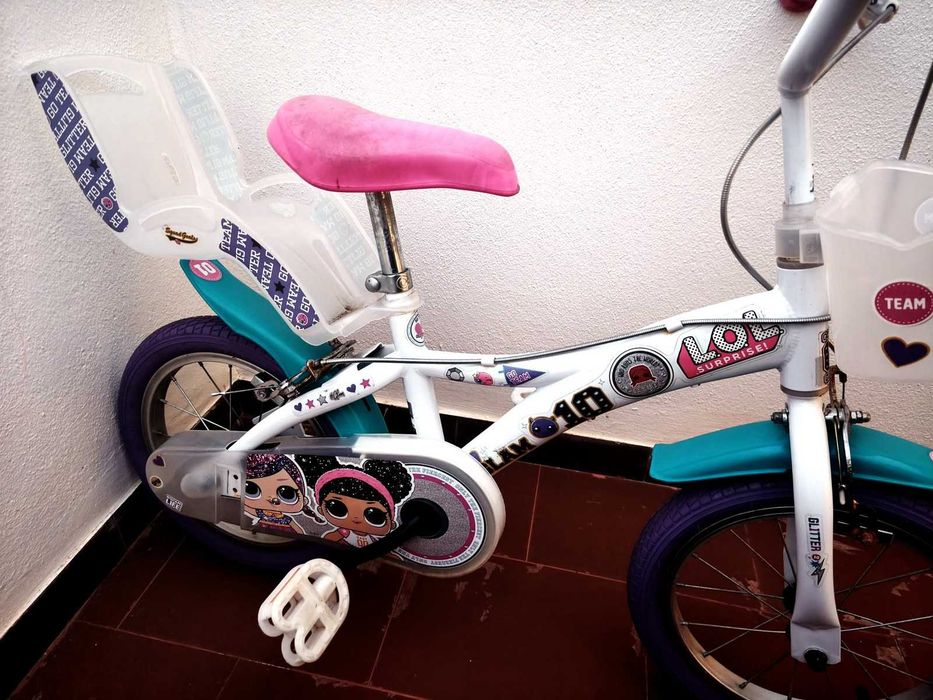 Bicicleta infantil LOL Surprise 16" com rodinhas