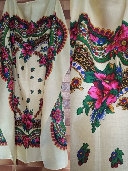 Хустина квітчаста шерстяна