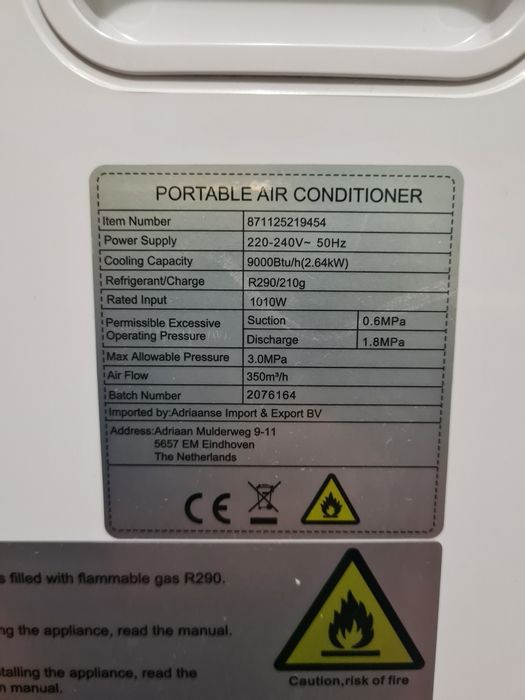 Кондиціонер мобільний Lifetime Air 3-in-1 9000 BTU 871125219454