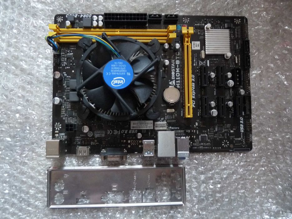 комплект  Biostar H110M-BTC + CPU