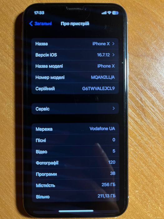 IPhone X на 256GB neverlock White