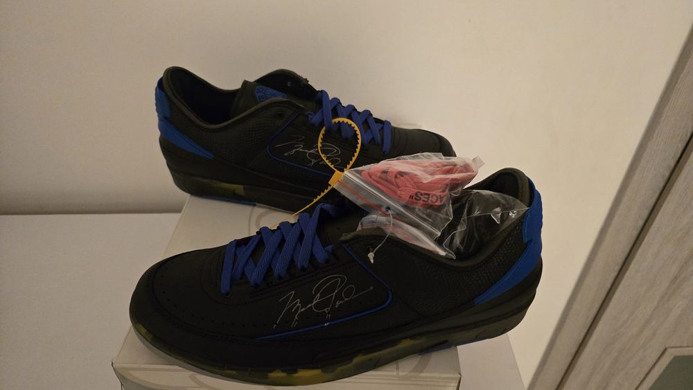 Jordan 2 Retro Low SP Off-White Black Blue R 47.5