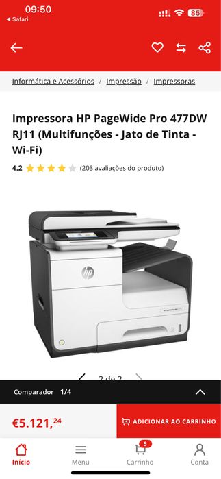 Impressora HP PAGE WIDE PRO MPF 477 DW