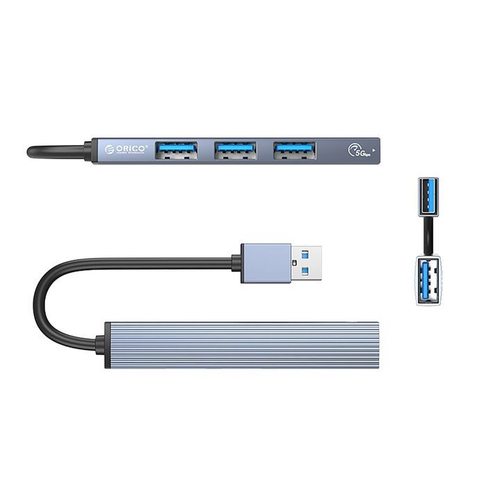 Hub USB-A Orico AH-A13 stacja dokująca 1x … 3.0 + 3x USB-A 2.0 - szary