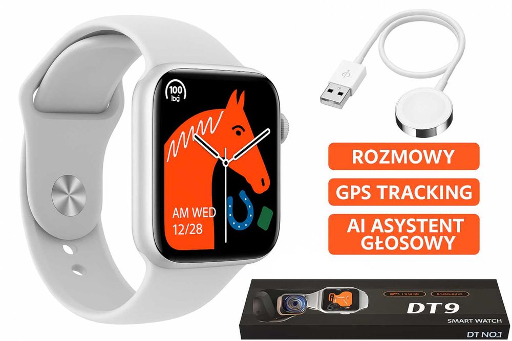 Smartwatch Damski Męski Rozmowy BT Menu PL Powiadomienia Android i iOS