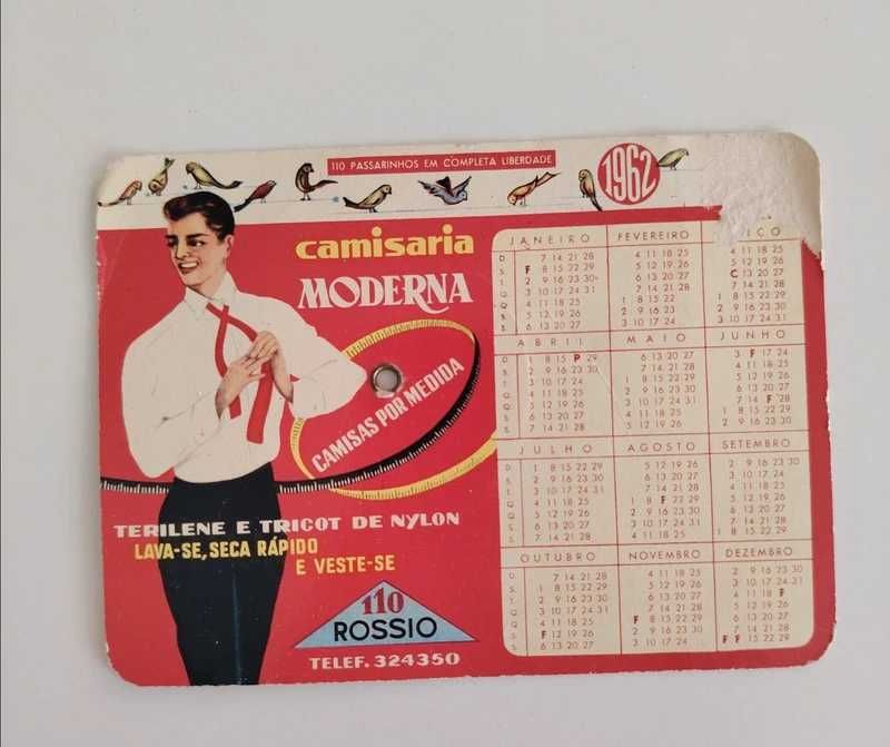 Calendário antigo camisaria moderna