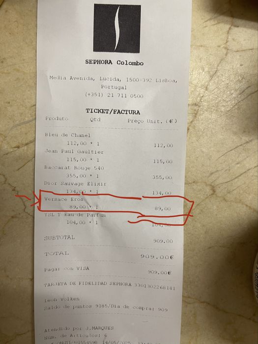 Versace Eros Eau de Toilette 100ml  Novo com talao e caixa impecavel