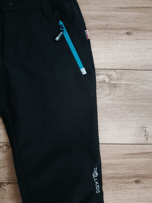 Spodnie przeciwdeszczowe trekkingowe wodoodporne Softshell trollkids 152