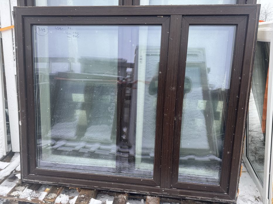 1x okno plastikowe 176x 143 rozwierno uchylne (demontaz) dab bagienny