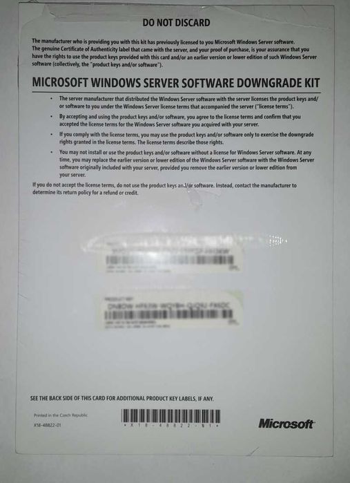 Windows Server 2016 Data Center 2 x COA  do Dell