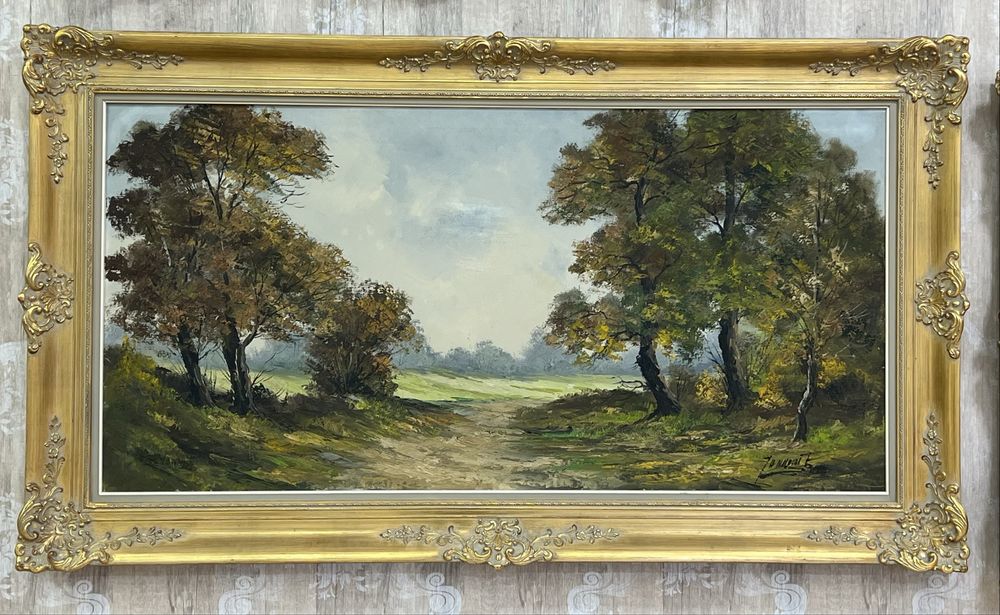 Велика картина маслом на полотні  «Лісова стежка»