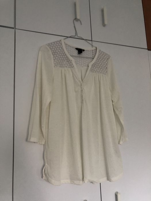 Bluzka ecru HM mama koronkowa jasna elegancka L
