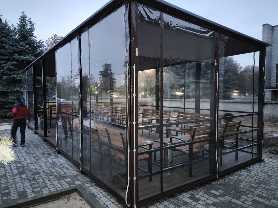 Мягкие шторы ПВХ.тент на беседку окна прозрачные пвх