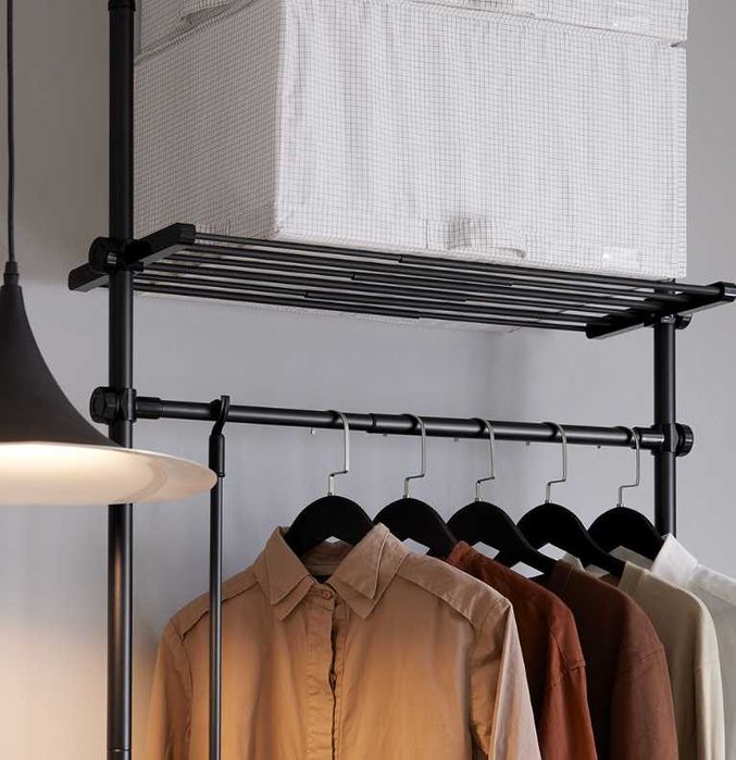 Roupeiro, sistema de guarda-roupa telescópico SoBuy, novos