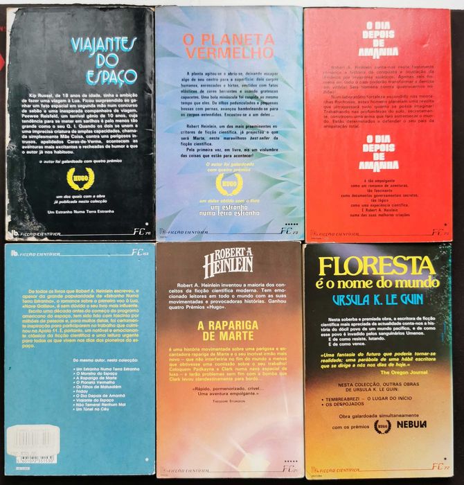 Europa-América, ficção científica. Ursula K. Le Guin, Robert Heinlein