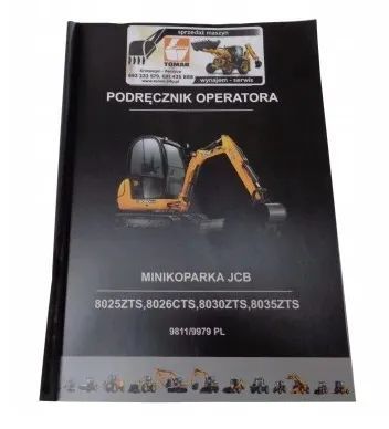 Podręcznik operatora JCB minikoparka 2,5-3.2 T 8025-8035 9811/9979