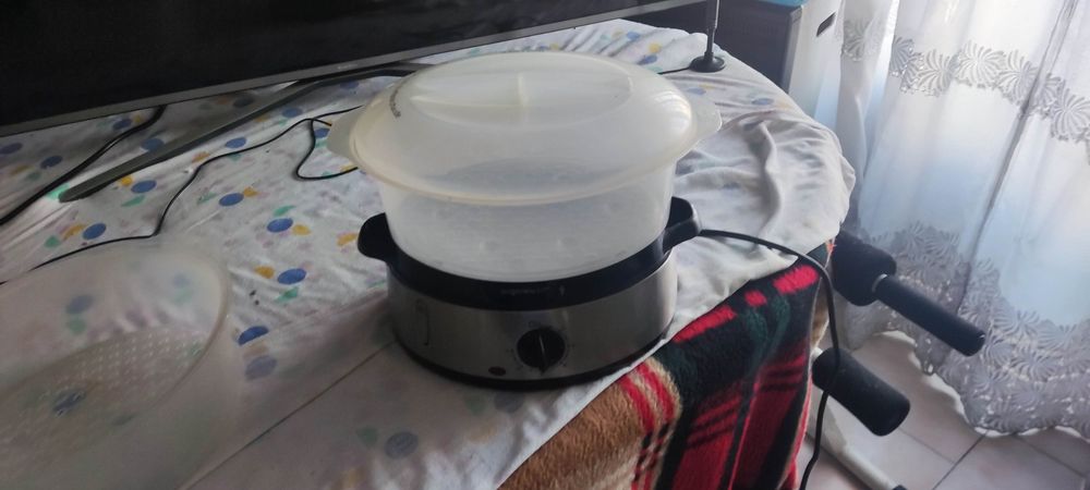 Máquina de Cozer a Vapor Inox 3 Níveis Removíveis 9L Extra Grande