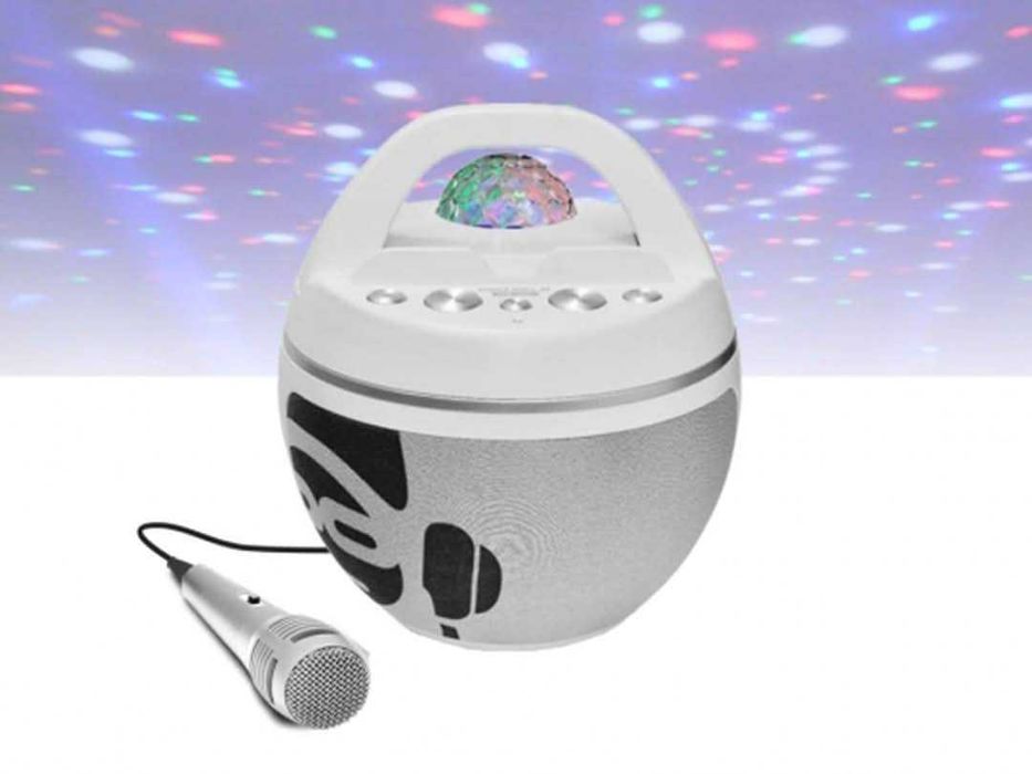 Głośnik bezprzewodowy mikrofony karaoke kula disco