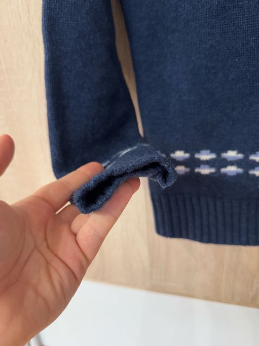 Sweter KariTraa XS wzorki śliczny damski 70% wełna jak nowy