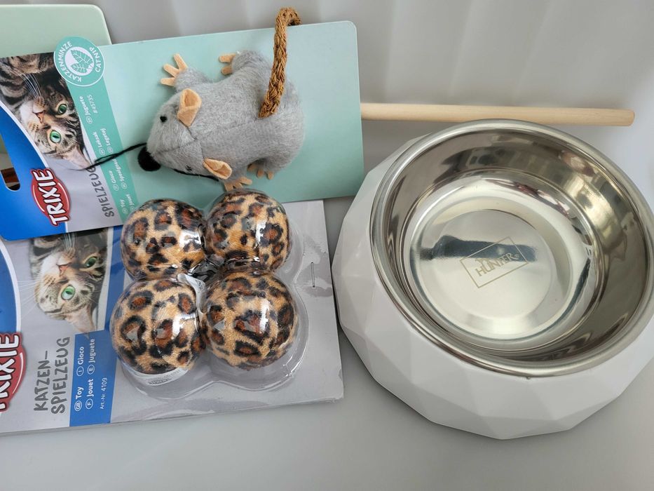 Akcesoria dla zwierzaka: miska i zabawki