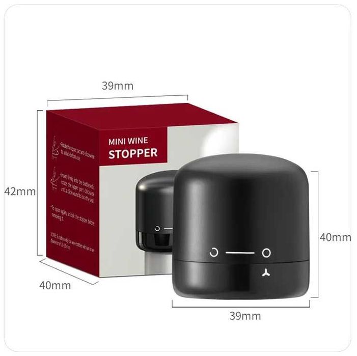 2x Rolhas / Tampas Silicone para Garrafa de Vinho Selado a Vácuo