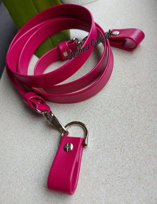 SANGRIA/ RÓŻOWY Nowy eco pasek + zaczepy do obag moon light chase glam