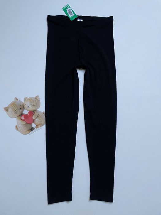 170 176 George 15-16 lat czarne długie legginsy gładkie getry bawełna