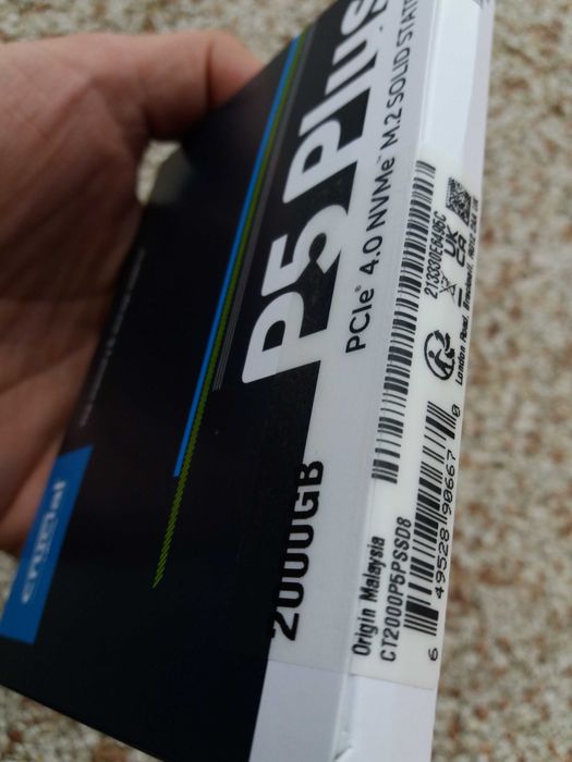 Dysk SSD Crucial P5 Plus 2TB. M.2 NVMe, PCIe 4.0 x4. Fabrycznie nowy
