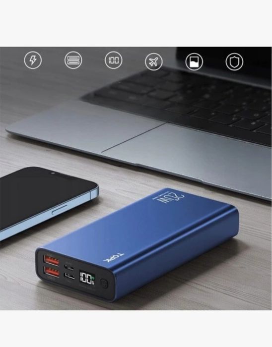 Powerbank szybka ładowarka PD 20W QC 3.0 USB C A micro 20000 mAh TOPK