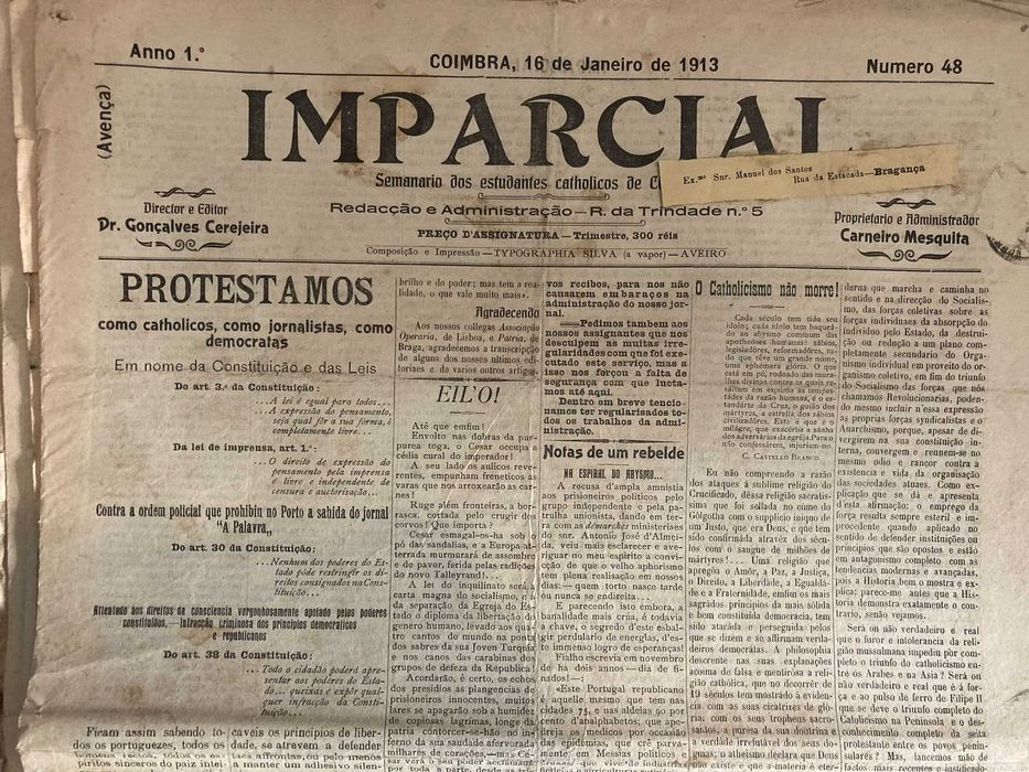 Jornal Antigo "Imparcial"