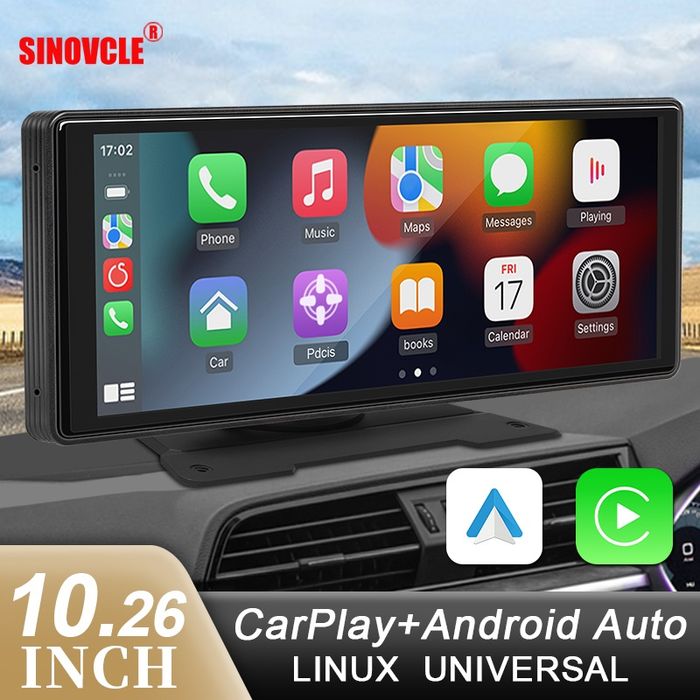 Автомобильный Монитор с Carplay и Android Auto  Дисплей 10"