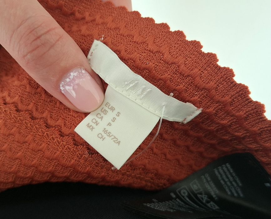 Koralowa spódniczka z szerokim pasem wysoki stan H&M 36 NOWA wiosenna