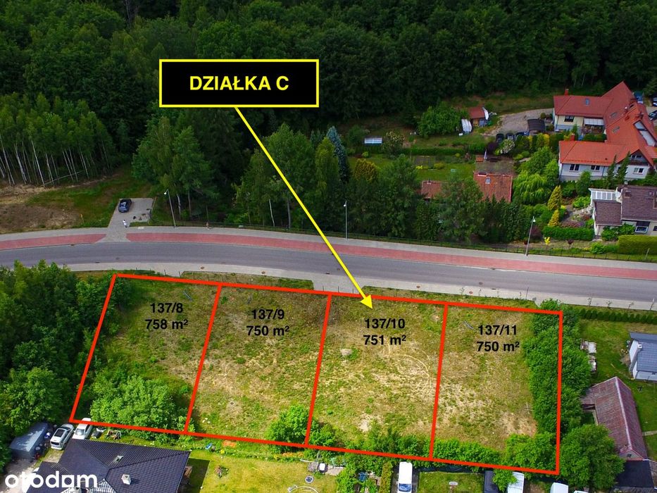 Działka C | 751 m² | MPZP | Dom, bliźniak lub 6 mieszkań | KOŚCIERZYNA