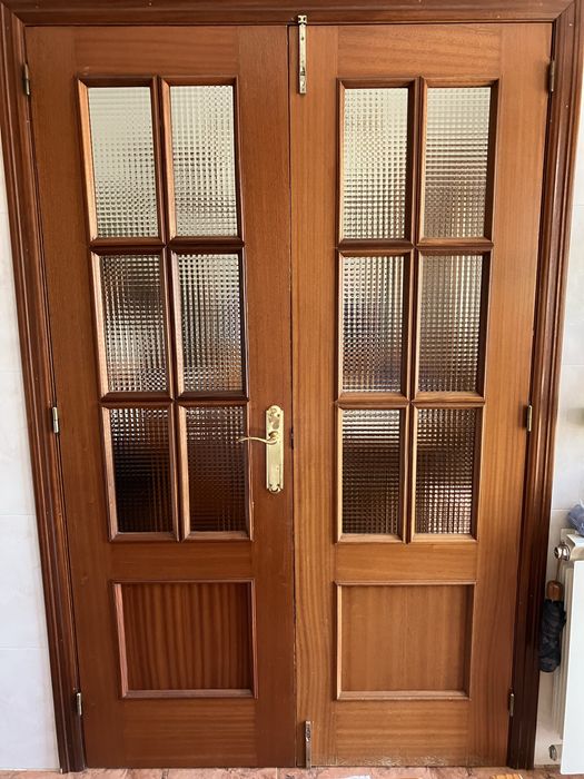 Porta dupla Interior Madeira e vidro